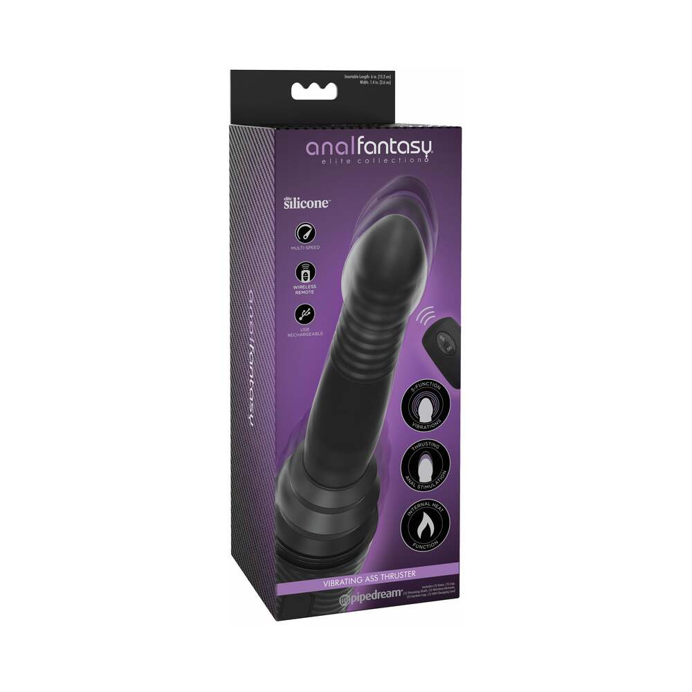 Pipedream Anal Fantasy Elite Collection Rechargeable Remote-Controlled Silicone Vibrating Ass Thruster Black